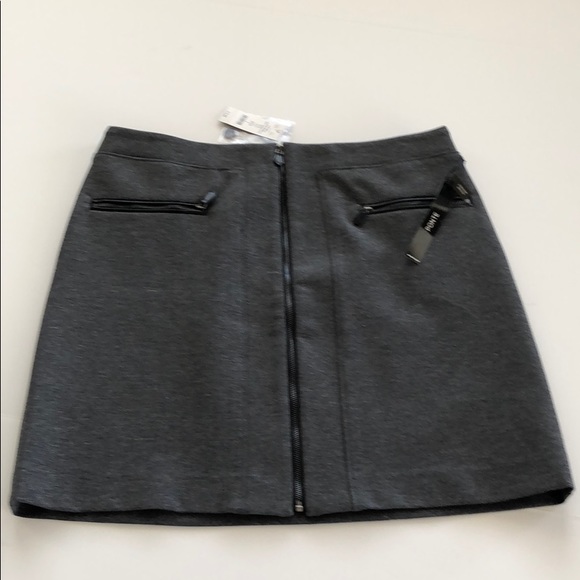 NWT WHBM Zipper Gray Ponte Stretch Mini Skirt 4 - Picture 13 of 16